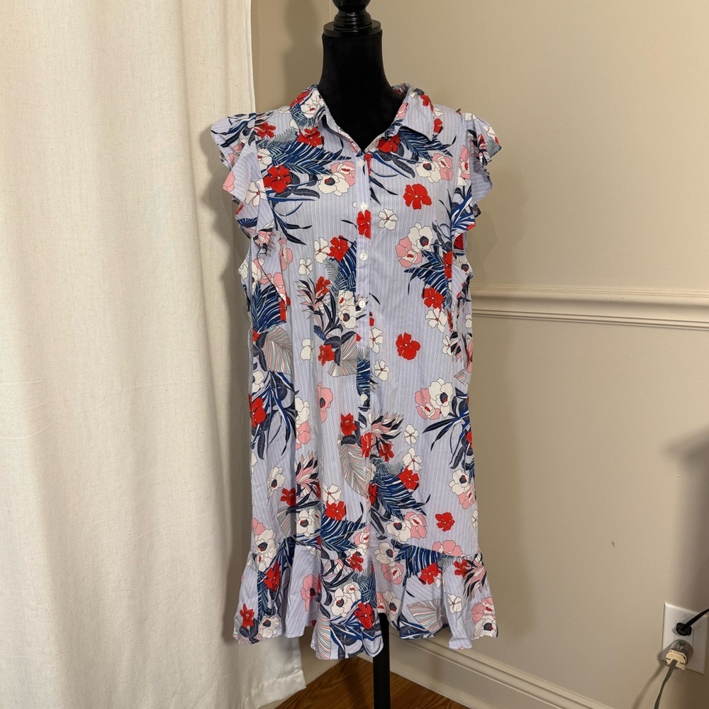 Curvy Clothing Obsessed Company Collared Short Sleeve Dress - 3XL‎ OPEN BACK